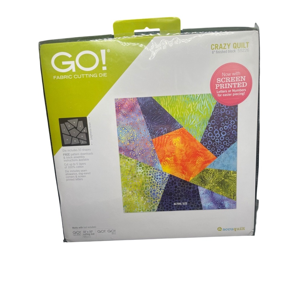 GO! AccuQuilt Crazy Quilt 6 Inch Finished Block Fabric Cutting Die 55226